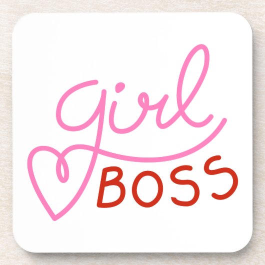 Custom Branded Meisje Boss Roze Harten Bier Onderzetter (Voorkant)