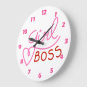 Custom Branded Meisje Boss Roze Rood Grote Klok (Hoek)