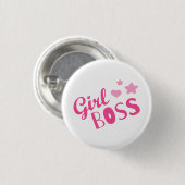 Custom Branded Meisje Boss Stijlvolle Roze Harten Ronde Button 3,2 Cm (Voorkant /achterkant)