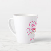 Custom Branded Meisje Boss Typografie Roze Rood Ha Latte Mok (Linkerhoek)