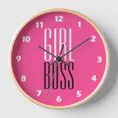 Custom Branded Meisje Boss Wit Zwart Heet Roze 10" (Voorkant)
