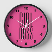 Custom Branded Meisje Boss Zwart Heet Roze 10" Muu (Voorkant)