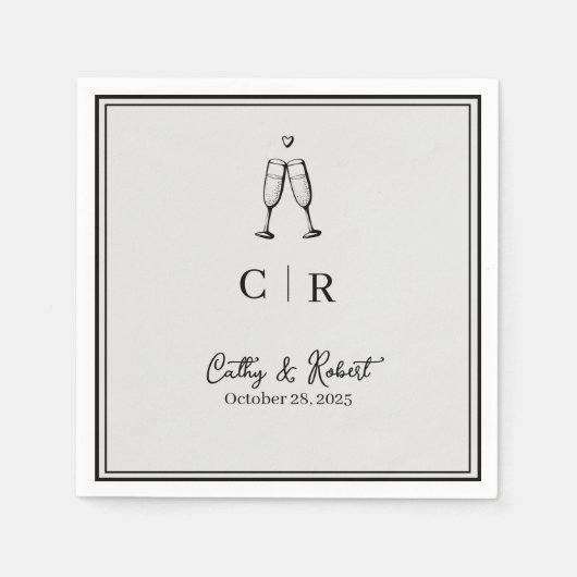 Custom Branded Minimal en Chic | bruiloftsservette Servet (Voorkant)