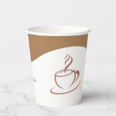 Custom Branded Minimalist Paper Cup Papieren Bekers (Achterkant)