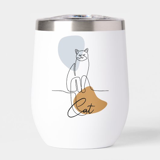 Custom Branded Minimalistische Cat Line Art (Voorkant)