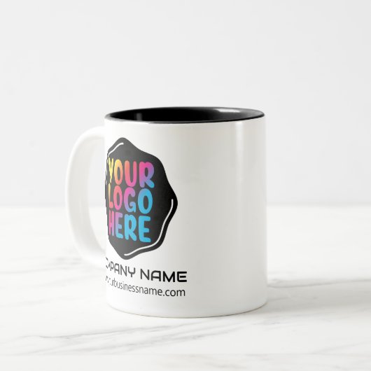 Custom Branded Mokken: Verhoog het Afbeelding van  Tweekleurige Koffiemok (Voorkant links)