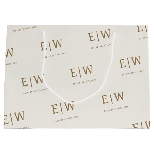 Custom Branded Monogram Bedrijfsverpakking Groot Cadeauzakje (Voorkant)