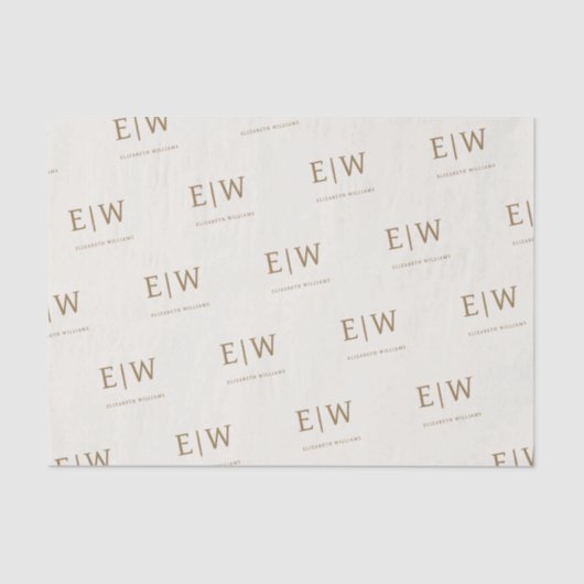 Custom Branded Monogram Bedrijfsverpakking Tissuepapier (Voorkant)