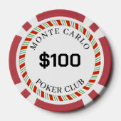 Custom Branded Monte Carlo Glad $100 14 Gram Poker Chips (Achterkant)