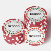 Custom Branded Monte Carlo Glad $25000 14 Gram Poker Chips (Opstapeling)