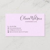 Custom Branded Paarse en Roze Esthetician Visitekaartje (Achterkant)