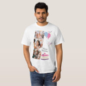 Custom Branded Paarse Fun Happy Birthday T-shirt (Voorkant volledig)