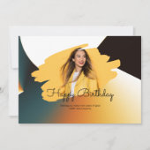 Custom Branded Photo Happy Birthday Flat Feestdagenkaart (Voorkant)