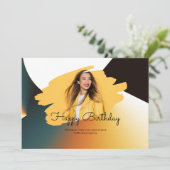 Custom Branded Photo Happy Birthday Flat Feestdagenkaart (Staand voorkant)