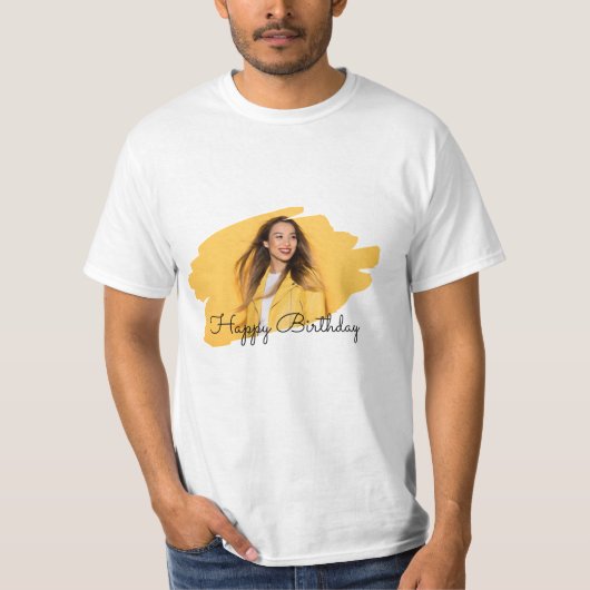 Custom Branded Photo Happy Birthday T-shirt (Voorkant)
