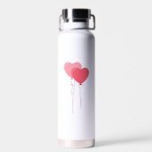 Custom Branded Pink Minimalist Valentijns's Waterfles (Achterkant)