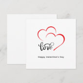 Custom Branded Red Black Minimalist Valentijnsdag Bedankkaart (Voorkant / Achterkant)