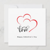 Custom Branded Red Black Minimalist Valentijnsdag Bedankkaart (Voorkant)