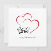 Custom Branded Red Black Minimalist Valentijnsdag Kaart (Voorkant)