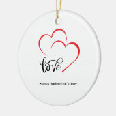 Custom Branded Red Black Minimalist Valentijnsdag Keramisch Ornament (Links)