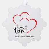 Custom Branded Red Black Minimalist Valentijnsdag Ornament Kaart (Achterkant)