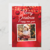 Custom Branded Red Merry Kerstmis Gelukkig Nieuwja Feestdagenkaart (Voorkant)