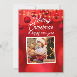 Custom Branded Red Merry Kerstmis Gelukkig Nieuwja Feestdagenkaart