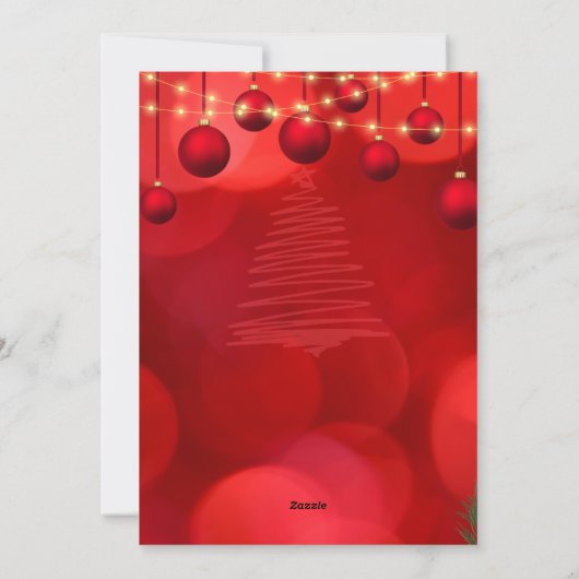 Custom Branded Red Merry Kerstmis Gelukkig Nieuwja Feestdagenkaart (Achterkant)