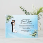 Custom Branded Romantische bloemenbruiloft uitnodi Kaart (Staand voorkant)