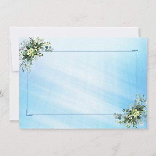 Custom Branded Romantische bloemenbruiloft uitnodi Kaart (Achterkant)