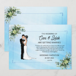 Custom Branded Romantische bloemenbruiloft uitnodi Kaart