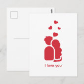 Custom Branded Rood Wit Eenvoudig Koppel en Hart Briefkaart (Voorkant / Achterkant)