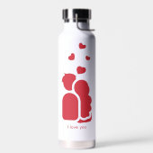 Custom Branded Rood Wit Eenvoudig Koppel en Hart Waterfles (Links)