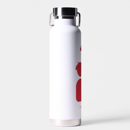 Custom Branded Rood Wit Eenvoudig Koppel en Hart Waterfles (Voorkant)