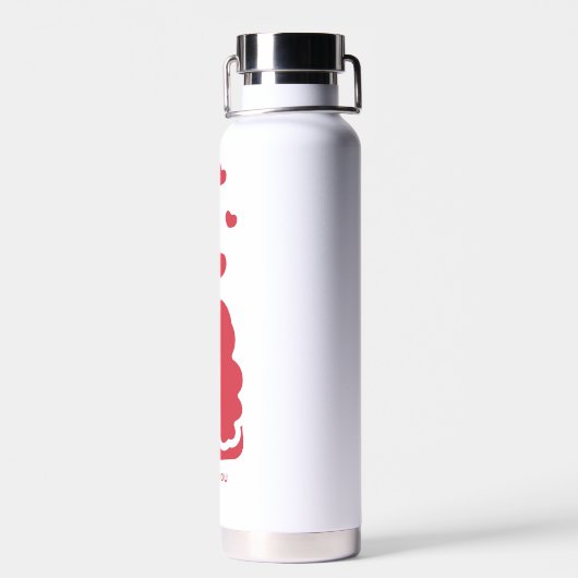 Custom Branded Rood Wit Eenvoudig Koppel en Hart Waterfles (Achterkant)