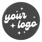 Custom Branded Round Business Logo Zwart Hockey Puck (Voorkant)