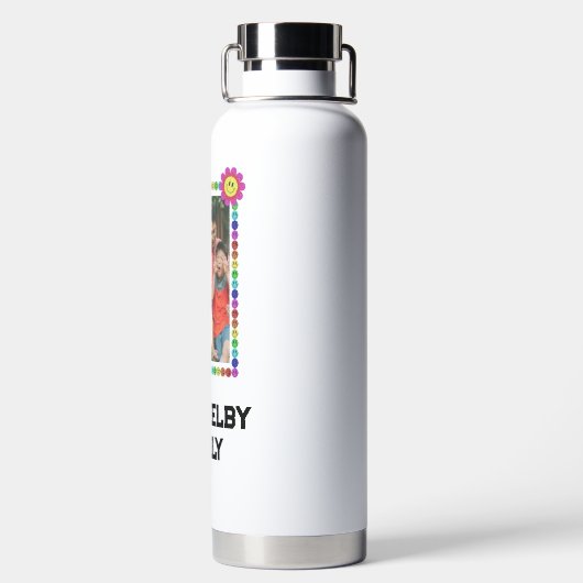 Custom Branded Roze Geel Blauw Persoonlijk Waterfles (Achterkant)