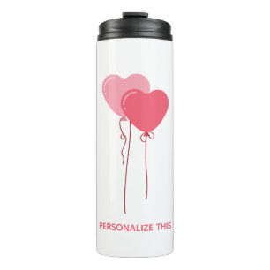 Custom branded roze minimalistische Valentijn Thermosbeker