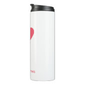 Custom branded roze minimalistische Valentijn Thermosbeker (Geroteerd rechts)