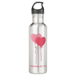 Custom branded roze minimalistische Valentijn Waterfles