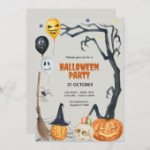 Custom Branded Schattigee pompoen Halloween Party Kaart (Voorkant / Achterkant)