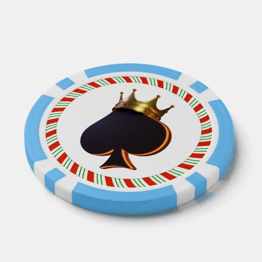 Custom Branded Spade met Crown 3D Render Poker Chips (Enkel)
