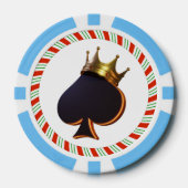 Custom Branded Spade met Crown 3D Render Poker Chips (Voorkant)