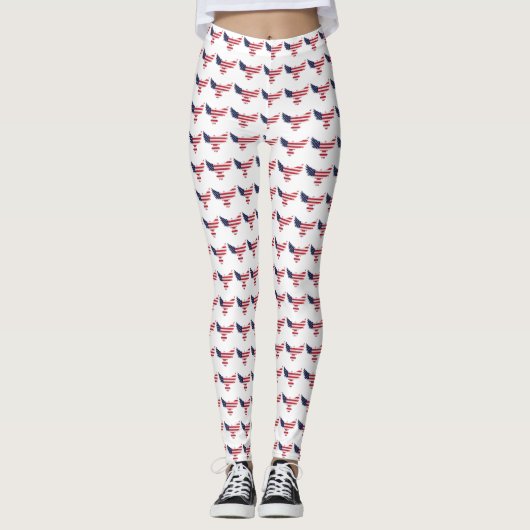Custom Branded USA vlinder vlag Leggings (Voorkant)