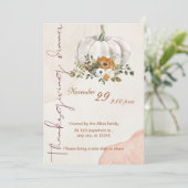 Custom Branded Waterverf Botanische Thanksgiving Kaart (Staand voorkant)