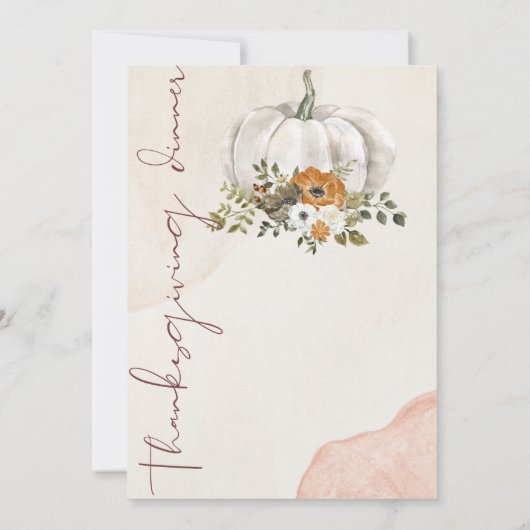 Custom Branded Waterverf Botanische Thanksgiving Kaart (Achterkant)
