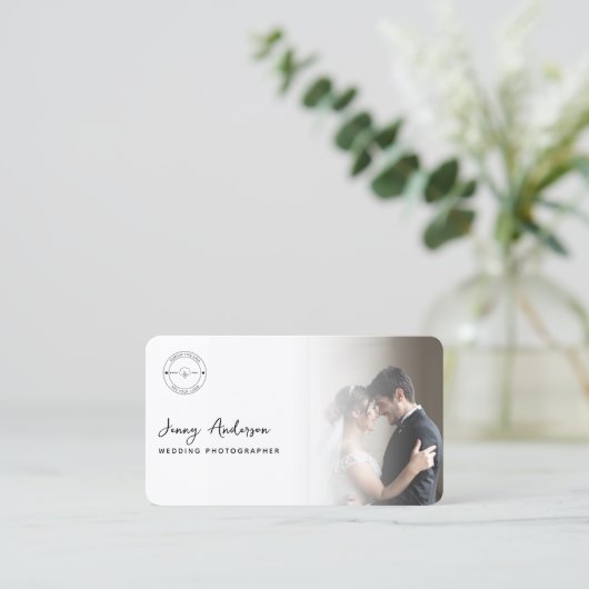 Custom Branded Wedding Photographer Visitekaartje (Staand voorkant)