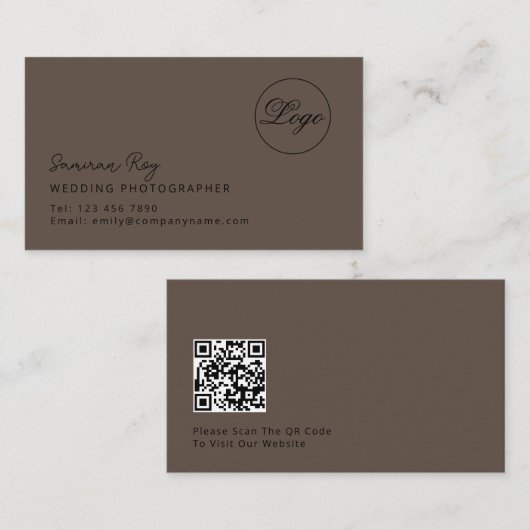 Custom Branded Wedding Photographer Visitekaartje (Voorkant / Achterkant)