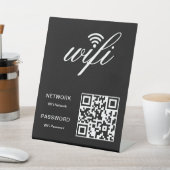 Custom Branded WiFi Netwerk QR Code Zwart Reclamebord Met Voetstuk (Insitu)