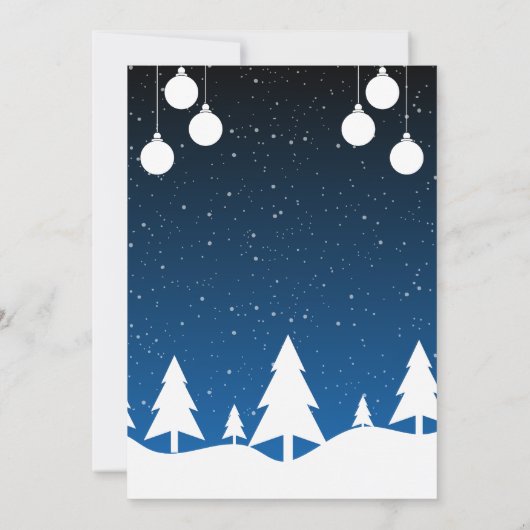 Custom Branded Wit & Blauw Vrolijk Kerstfeest Kaart (Achterkant)